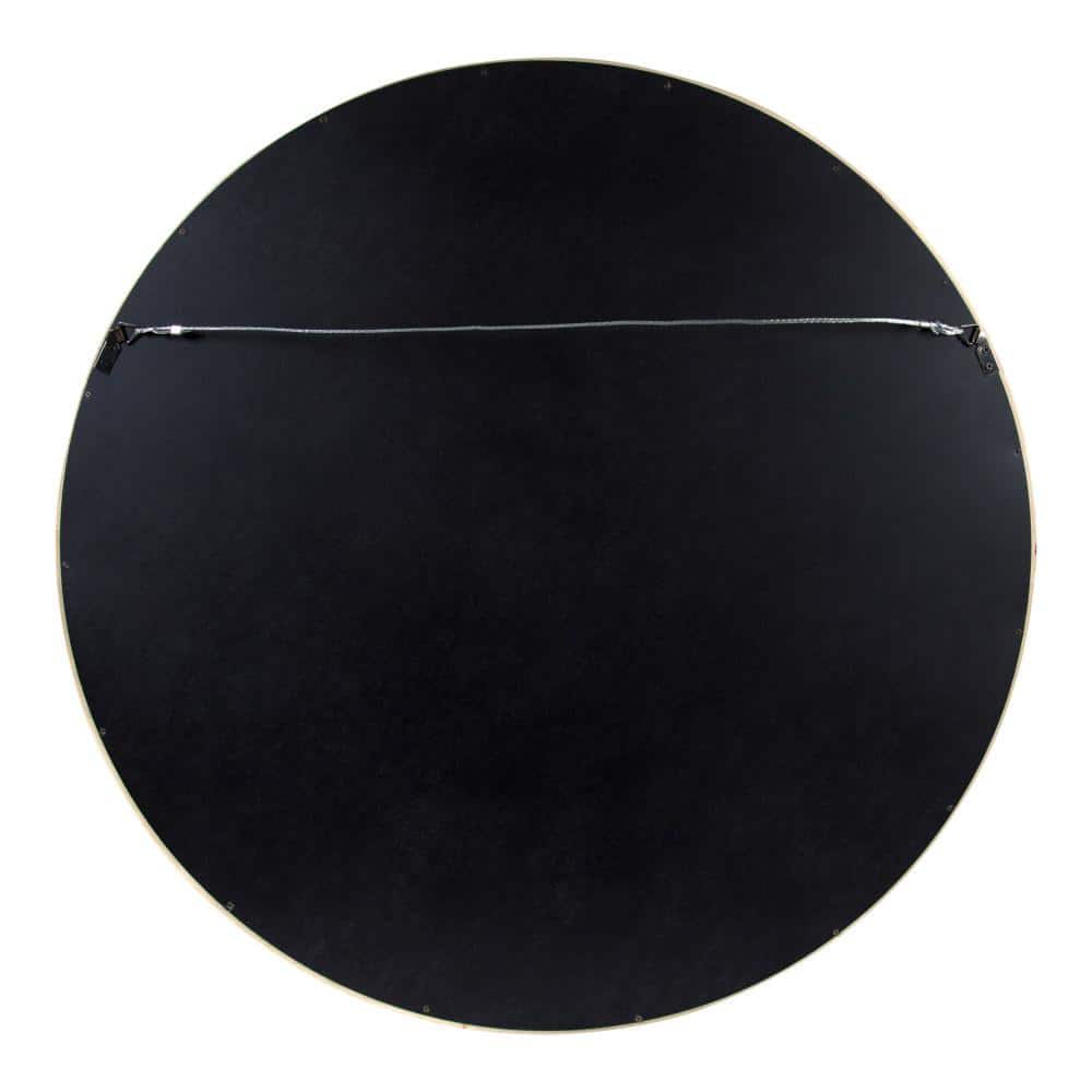 Hutton Natural Wood 35" Round Wall Mirror