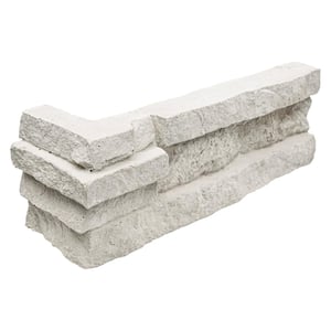 Terrado Danbury White Ledger Corner 10 in. x 10 in. Natural Concrete Wall Tile (4.5 sq. ft./Case)