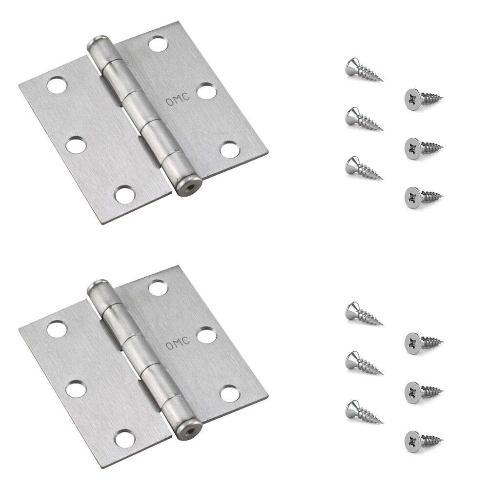 3 in. x 3 in. Brushed Chrome Full Mortise Butt Hinge with Removable Pin (2-Pack) price history on PriceWatchPro