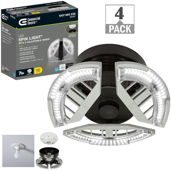 Flush Mount Interior RV LED Lights with Switch - 4.5 Inch Round - 4 Pack