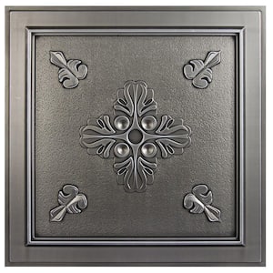 Belfast 2 ft. x 2 ft. Lay-in or Glue-up Ceiling Tile in Antique Nickel (40 sq. ft. / case)