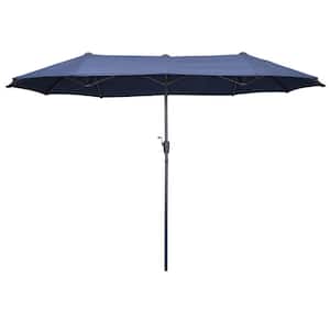 13 ft. Heavy-Duty Market Patio Umbrella in Navy Blue with Crank Design
