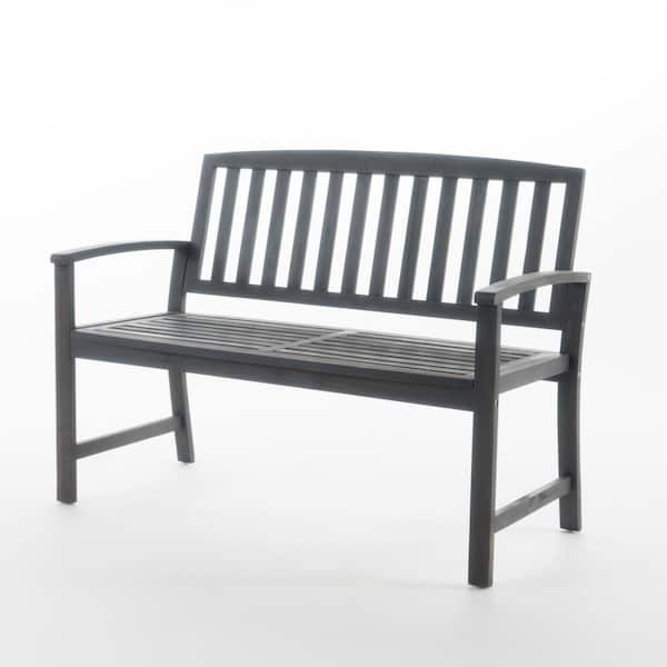 Callum 48.25 in. Dark Grey Finish Acacia Wood Outdoor Patio Bench