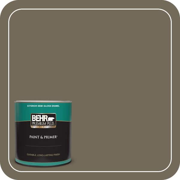 BEHR PREMIUM PLUS 1 qt. #720D-6 Toasted Walnut Semi-Gloss Enamel Exterior Paint & Primer