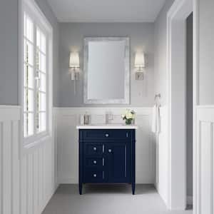 Brittany 30.0 in. W x 23.5 in. D x 34.0 in. H Bathroom Vanity in Victory Blue with White Zeus Silestone Quartz Top