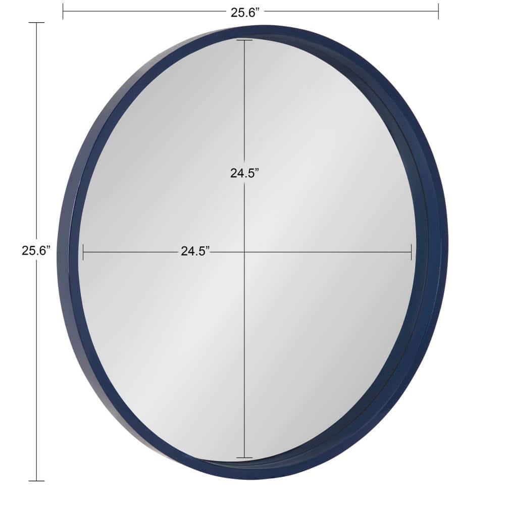 Elegant 28" Gold-Trimmed Round Wood Wall Mirror