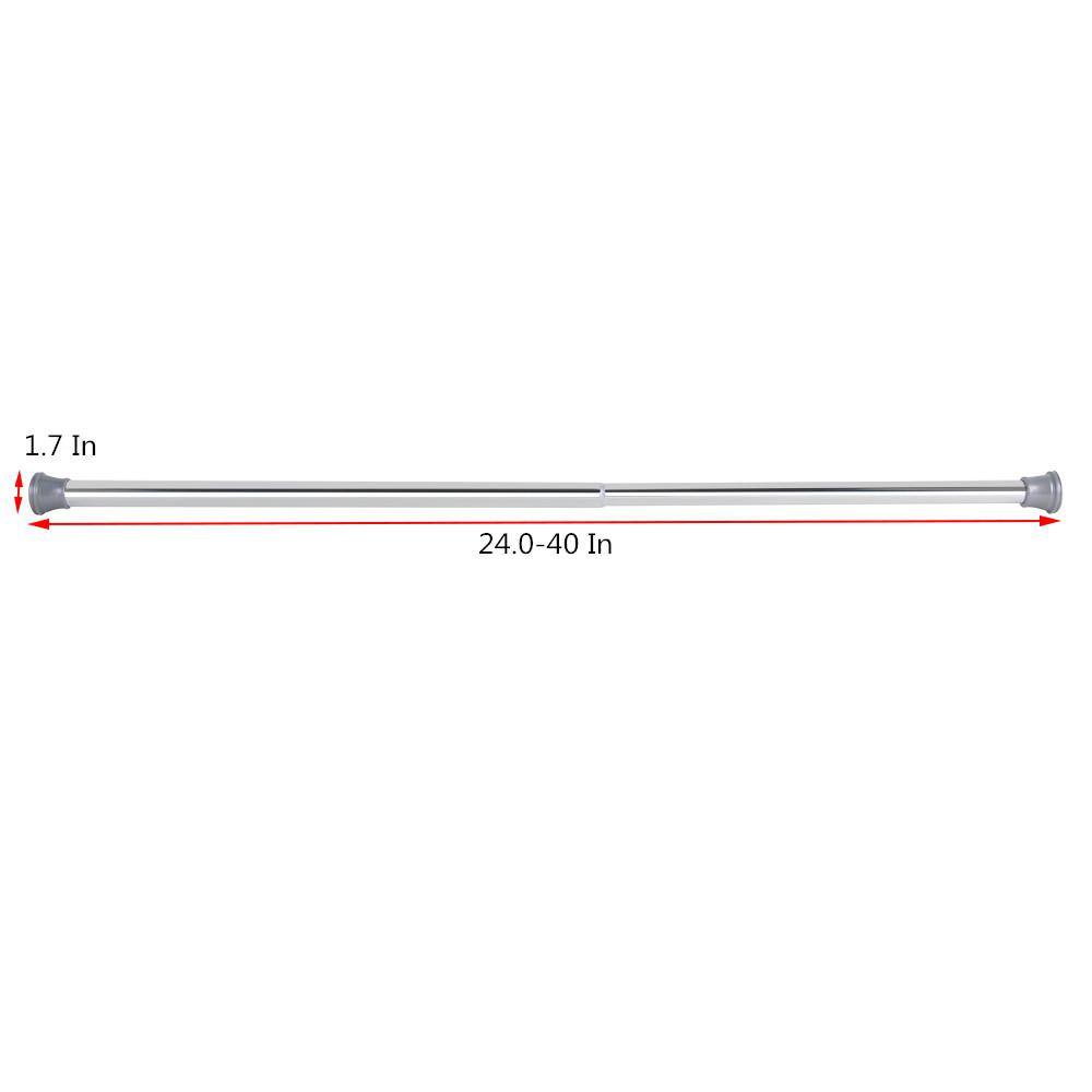 Adjustable Chrome Aluminum Tension Shower Rod with PVC End Cap