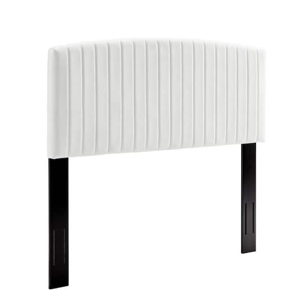 MODWAY Rebecca Performance Velvet King / California King Headboard in White