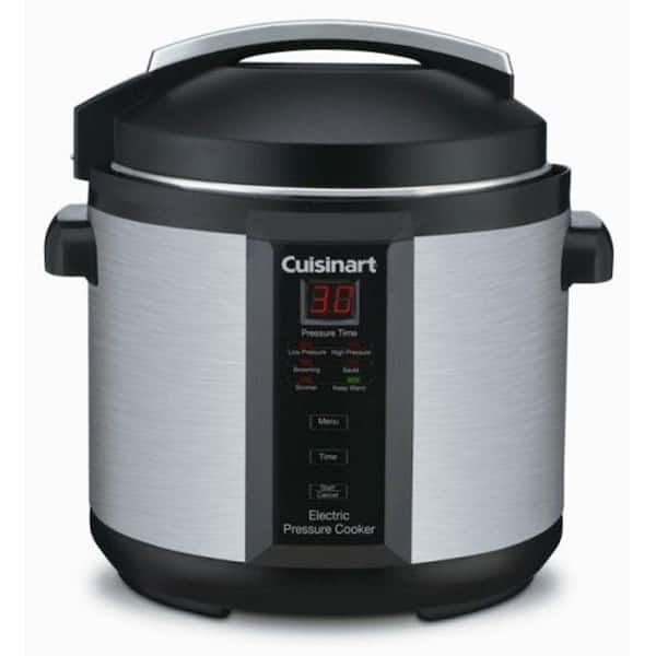 Cuisinart 6 Qt. Black Stainless Steel Electric Pressure Cooker with Non-Stick Pot