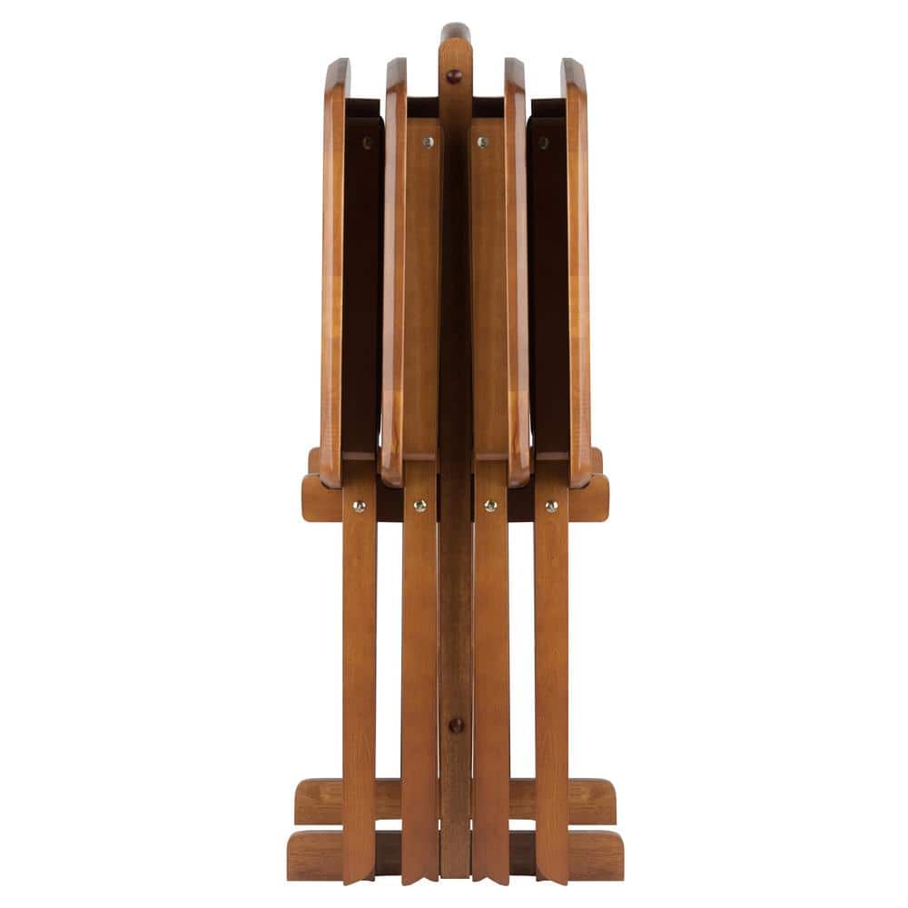 Teak 5-Piece Oversized Rectangular Snack Table Set
