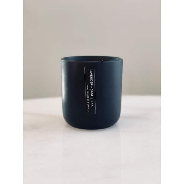 Lavender plus Sage, Matte Black Candle 12 oz.