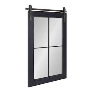 Cates Rectangle Black Rustic Accent Framed Wall Mirror (36.75 in. H x 23.75 in. W)