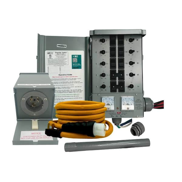 Emergen 50 Amp 10 Circuits G2 Manual Transfer Switch Kit with 50 Amp Inlet and 25 ft. Cord