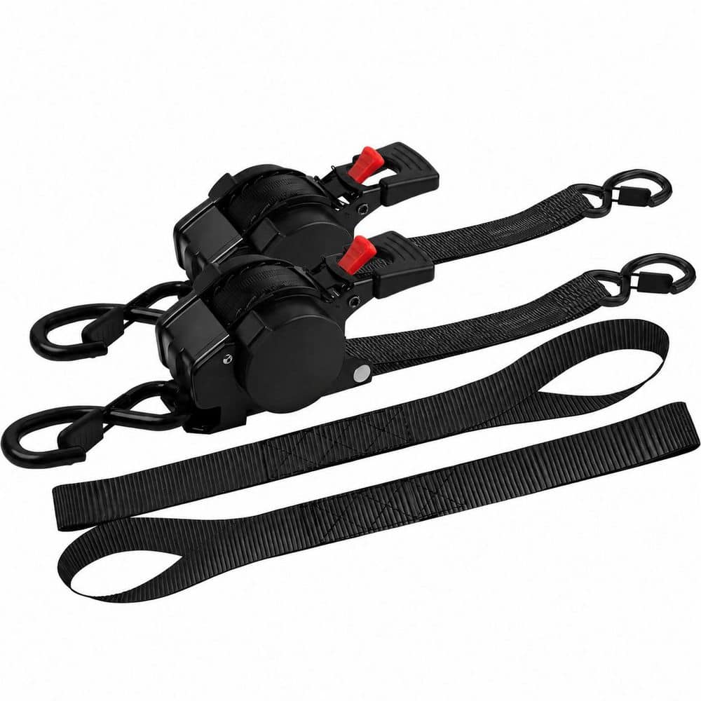 15 ft. x 1 in. Auto Retractable Ratchet Tie Down Straps with Soft Loop Controlled Retraction for Truck Motorcycle Cargo price history on PriceWatchPro