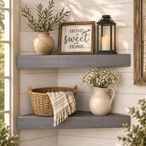 American Art Decor American Art Decor 16.5 in. W x 8 in. D Grey