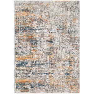 Congressional Orange/Blue 5 ft. x 8 ft. 2 in. Abstract Area Rug