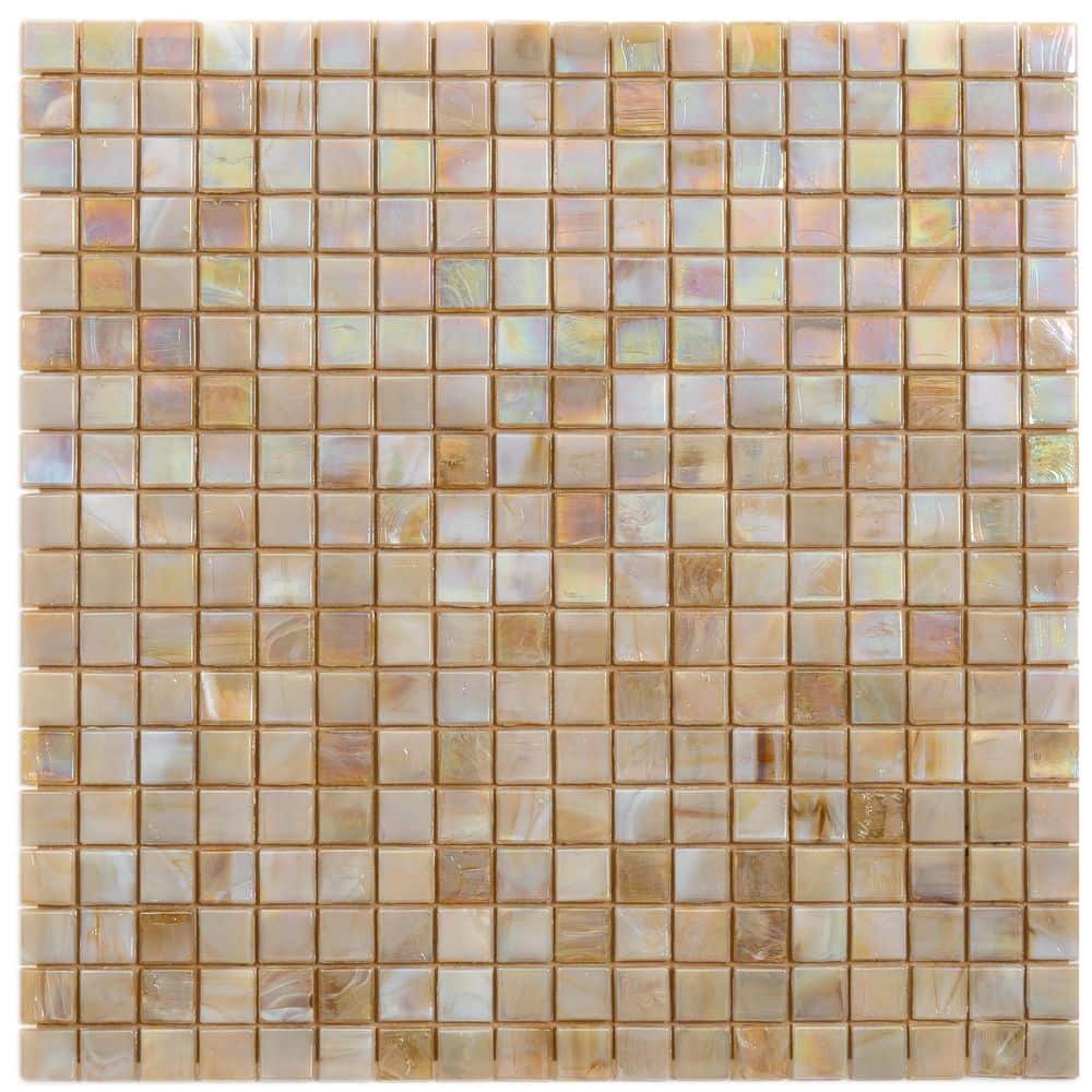Skosh 11.6 in. x 11.6 in. Glossy Caramel Beige Glass Mosaic Wall and Floor Tile (18.69 sq. ft./case) (20-pack) price history on PriceWatchPro