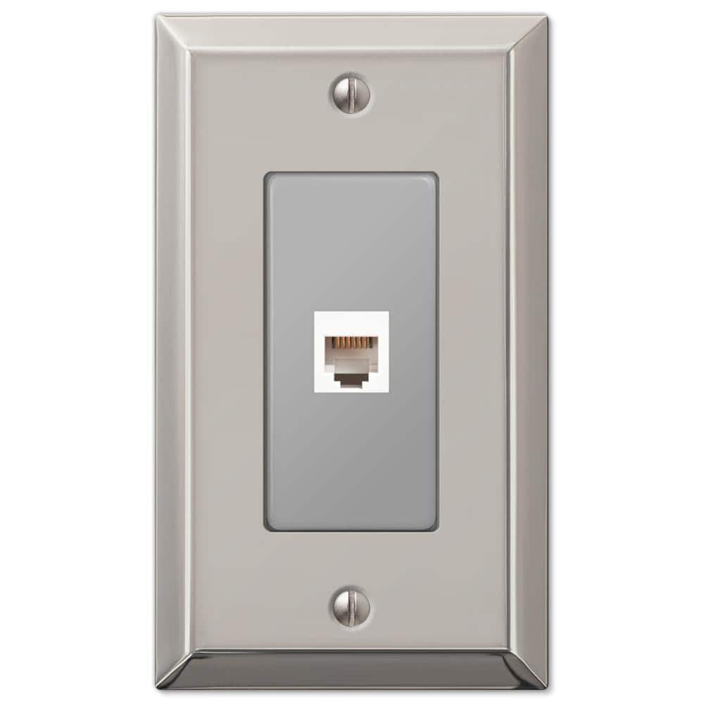 Metallic 1 Gang Phone Steel Wall Plate - Polished Nickel price history on PriceWatchPro
