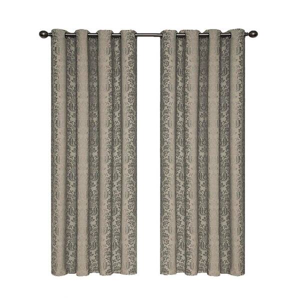 Eclipse Black Medallion Thermal Blackout Curtain - 52 in. W x 108 in. L