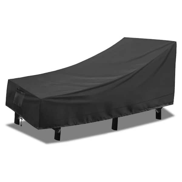 84 in. L x 32 in. W x 32 in. H Black Outdoor Chaise Lounge Cover