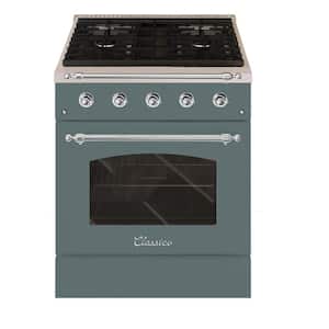 Classico 30" 4.2 cu. ft. 4-Burners Freestanding All Gas Range with Gas Stove and Gas Oven in Blue/Grey with Chrome Trim