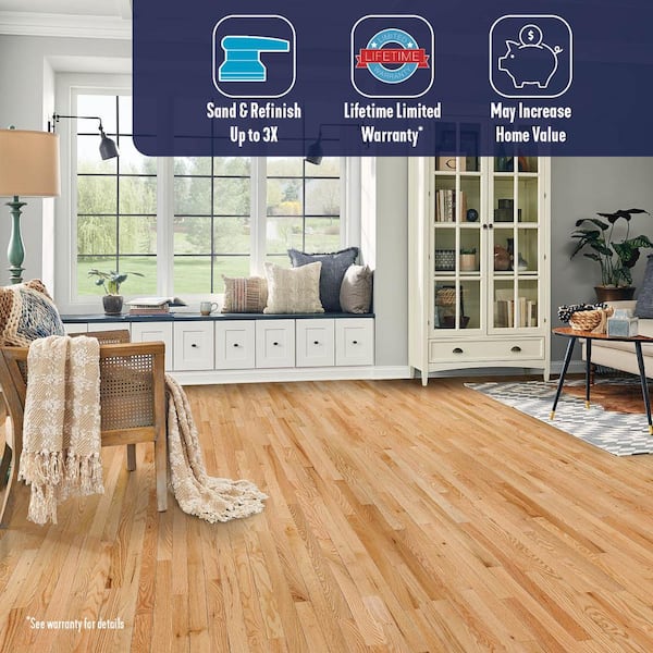 American Originals Natural Red Oak 3/4in. T x 2-1/4 in. W Smooth Solid Hardwood Flooring (20 sq.ft./ctn)