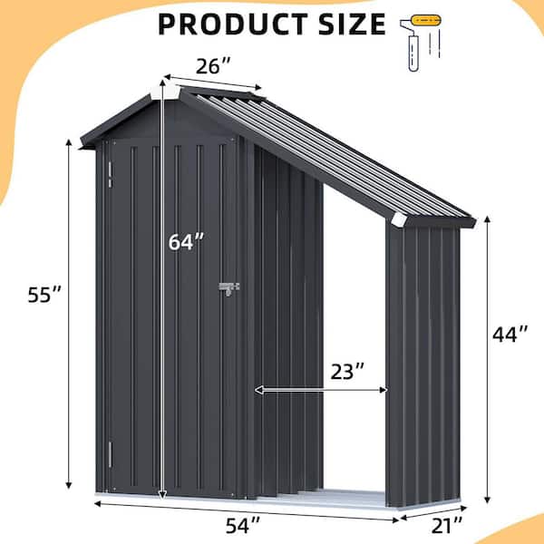 AECOJOY 4.5 ft. W x 2 ft. D Metal Outdoor Storage Shed with