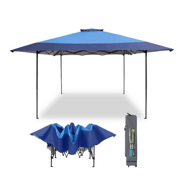 PHI VILLA 13 ft. x 13 ft. Blue Portable Gazebo Pop-Up Canopy