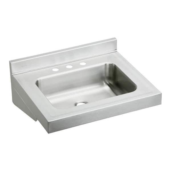 22 in. Wall Hung Stainless Steel Single Bowl Lavatory Sink