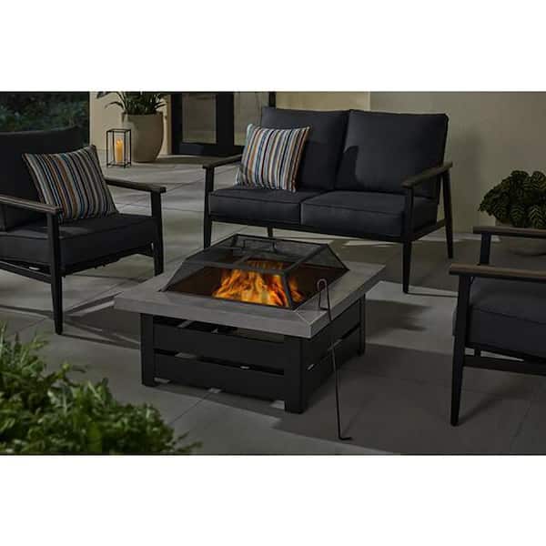 Hampton Bay 24 in. Outdoor Square Steel Fire Pit Insert Replacement Set (3-Pieces)