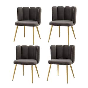 Bona Grey Side Chair with Metal Legs (Set of 4)