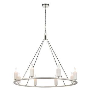 Belwood 39 in. W 8-Light Polished Nickel Chandelier with No Shades