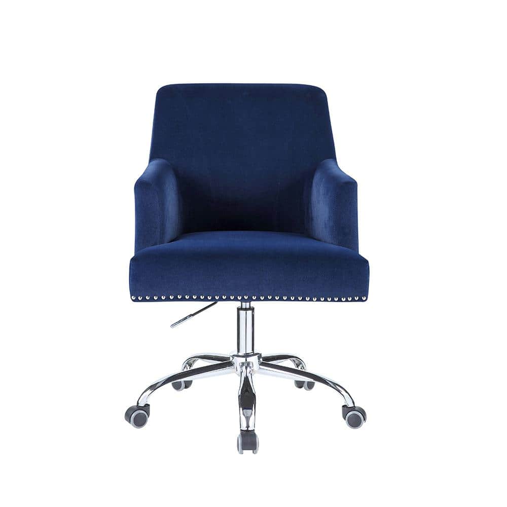 38" Blue Mesh and Metal Swivel Office Chair