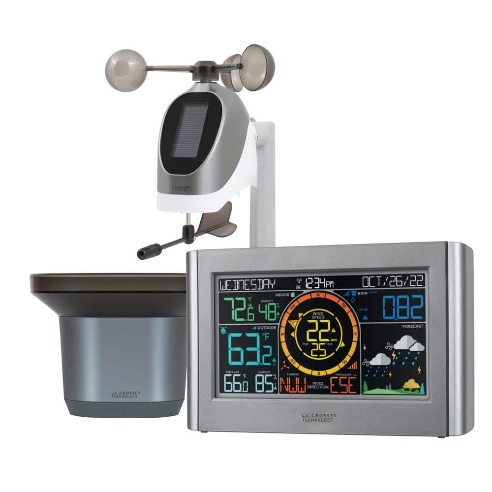 La Crosse Technology Professional Color Weather Station with Breeze Pro  Wind Sensor 328-1414 - The Home Depot
