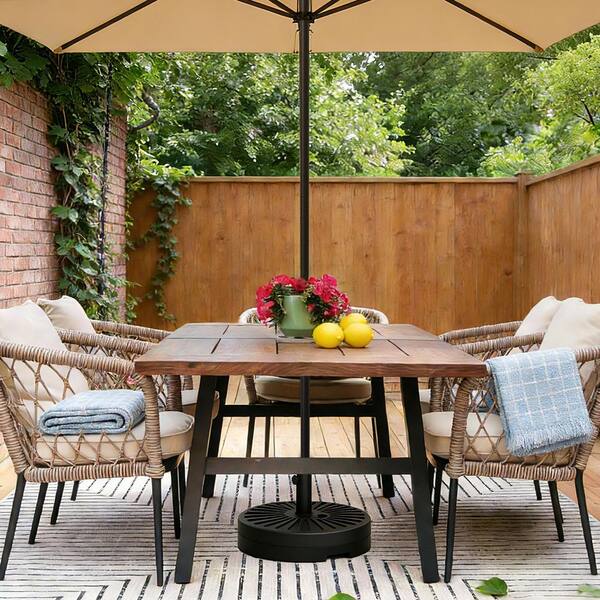 decorative patio umbrella stand Base Heavy Duty Steel Outdoor Umbrella Base, Universal Umbrella Mount Clamp for Decks, Patios, Docks, Pontoons, Picnic Tables (1) : Patio, Lawn & Garden Construction Crafted of All Sunnydaze Decor Outdoor Heavy, Duty
