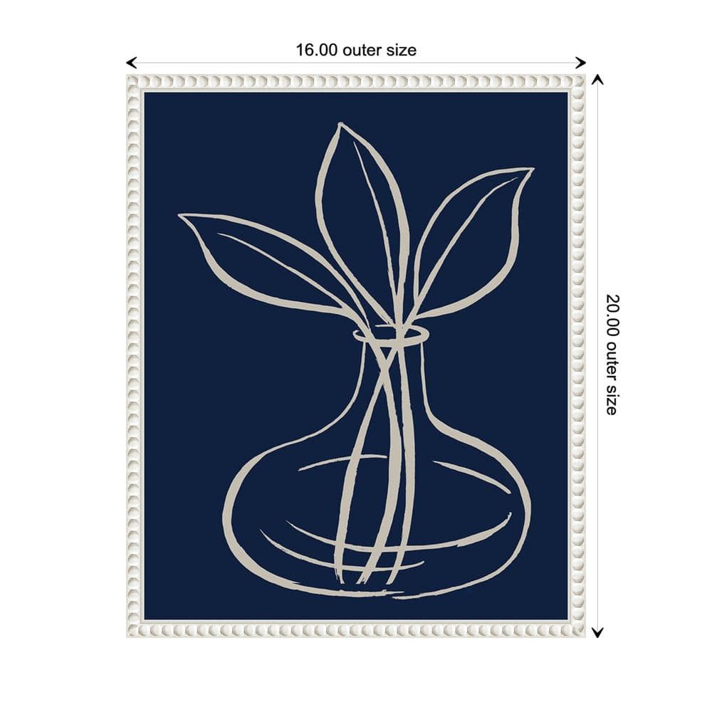 Navy and White Canvas Art with Sylvie Beaded Frame, 16 x 20 in.