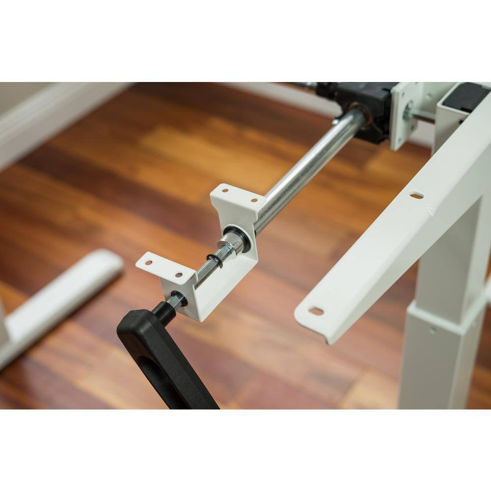White Adjustable Height Metal Standing Desk