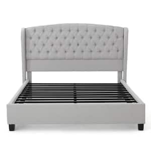 Virago Light Grey King-Size Platform Bed Frame