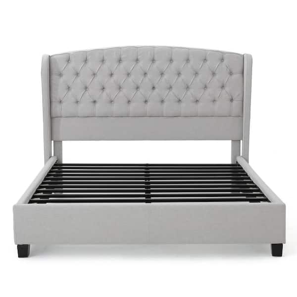Noble House Virago Light Grey King-Size Platform Bed Frame