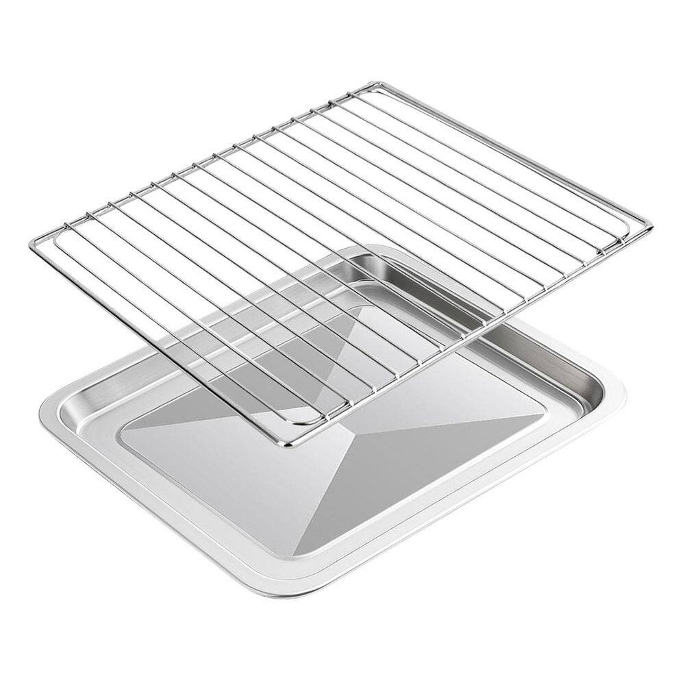 Stainless Steel 2-Piece Nonstick Air Fryer Basket and Tray Set Oven Safe Dishwasher Safe for Grill Bake Roast Steam price history on PriceWatchPro