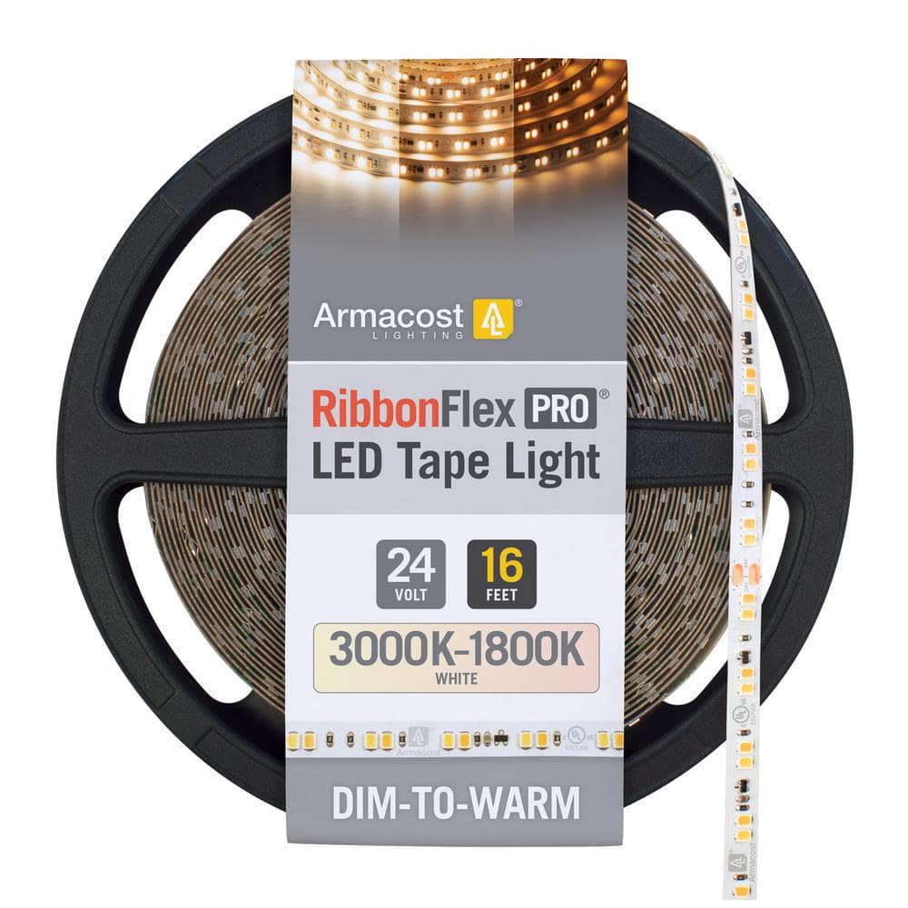 RibbonFlex Pro 24V White Dim-to-Warm LED Tape Light, 16 Feet