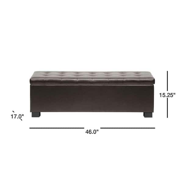 Baxton Studio Roanoke Dark Brown Storage Bench 28862 5275 HD The