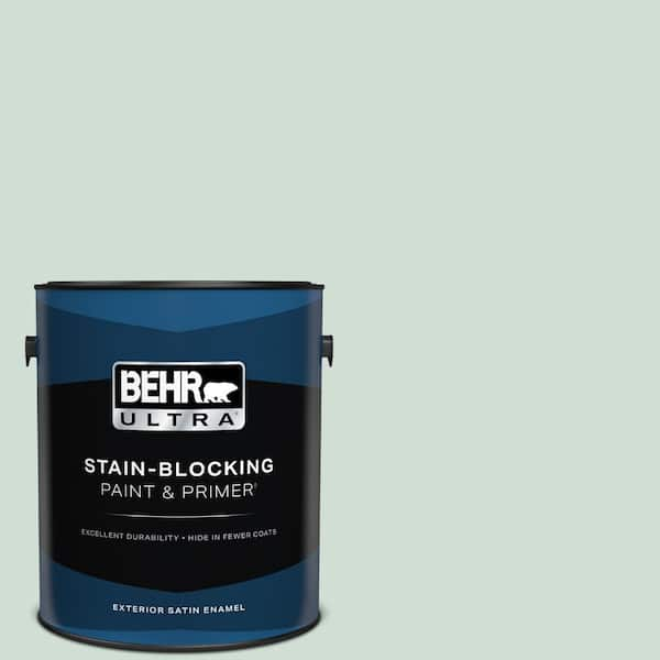 BEHR ULTRA 1 gal. #ECC-65-1 Aruba Aqua Satin Enamel Exterior Paint & Primer