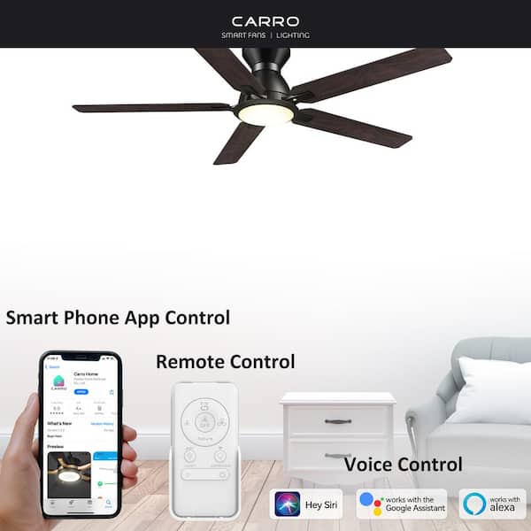 Essex 52 in. Dimmable LED Indoor/Outdoor Black Smart Ceiling Fan with Light and Remote, Works with Alexa/Google Home