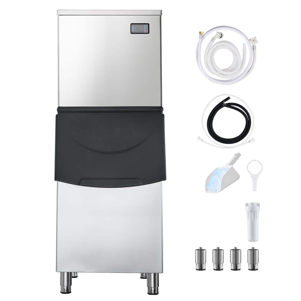 Self-Cleaning Ice Maker 450 lb./24H with 250 lb. Insulated Storage Bin