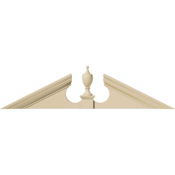 Ekena Millwork 46-in W x 11-1/2-in H x 2-3/4-in P (Pitch 6/12) Acorn Signature Urethane Pediment (Acorn Ships Unattached in Box), Prime