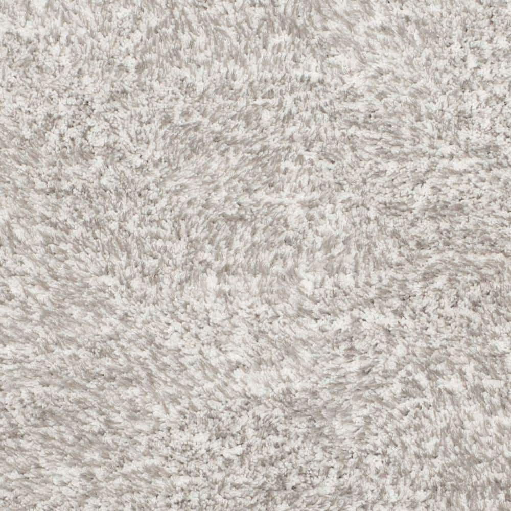 Hand-Tufted Ice Gray Synthetic Shag Rug, 4' x 6'