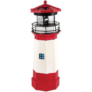 Solar Lighthouse Garden Statue with Rotating Lamp