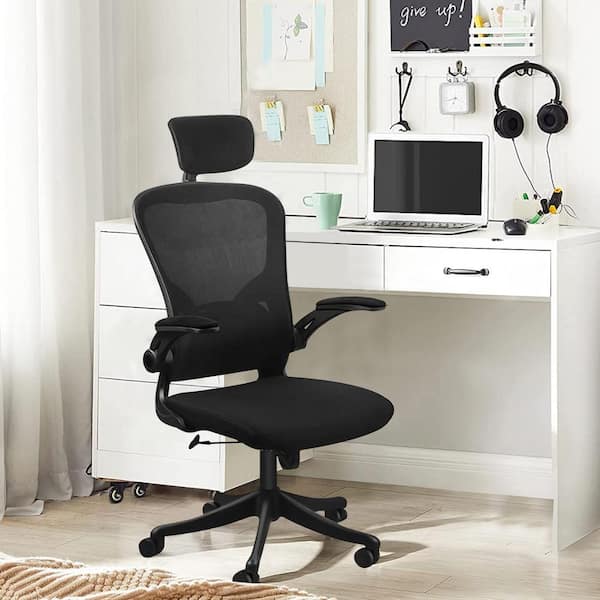 Detec™ Revolving Ergonomic Office Chair Leatherette Computer Chair, Easy  Assemble Chair (Black)