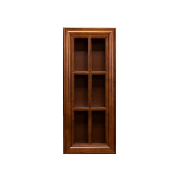 LIFEART CABINETRY Cambridge Assembled 18x36x12 in. Wall Mullion Door Cabinet with 1 Door 2 Shelves in Chestnut